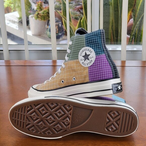 Converse Mens Chuck 70 Hi Quad Ripstop 166317C Dewberry/Iced Coffe/Egret Sze 9.5 - Picture 6 of 13